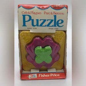 Vintage Fisher Price Crib + Playpen Flower Puzzle Toy